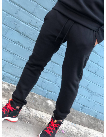 Мужской спортивный костюм Reglan трехнитка на флисе черный