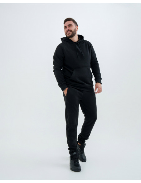 Мужской спортивный костюм Reglan кенгуру на флисе черный