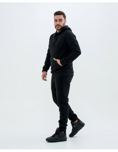 Мужской спортивный костюм Reglan кенгуру на флисе черный