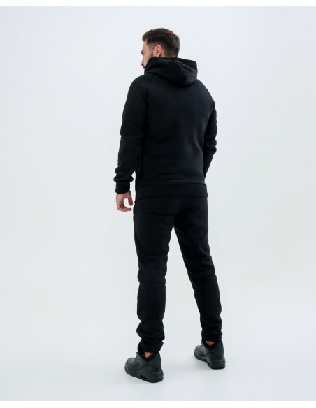 Мужской спортивный костюм Reglan кенгуру на флисе черный