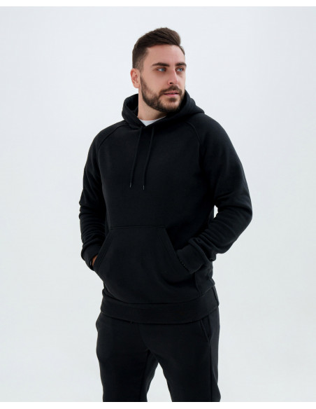 Мужской спортивный костюм Reglan кенгуру на флисе черный