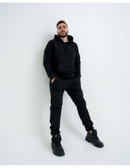 Мужской спортивный костюм Reglan кенгуру на флисе черный