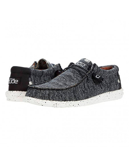Мужские мокасины Hey Dude Wally Sox Black White 110354912
