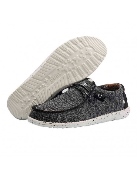 Мужские мокасины Hey Dude Wally Sox Black White 110354912