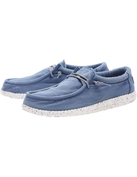 Мужские мокасины Hey Dude Wally Washed Steel Blue 111522615