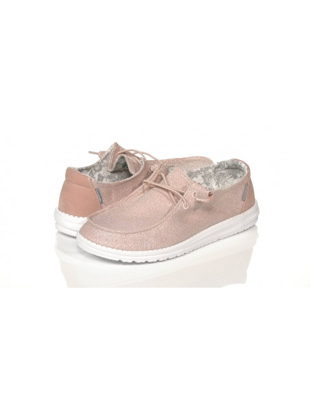 Мокасины женские Hey Dude Wendy Stretch Sparkling Pink