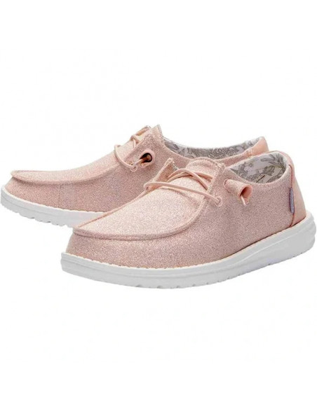 Мокасины женские Hey Dude Wendy Stretch Sparkling Pink