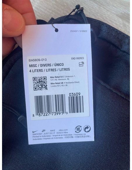 Сумка через плечо Nike Heritage Smit Label Black BA5809-010