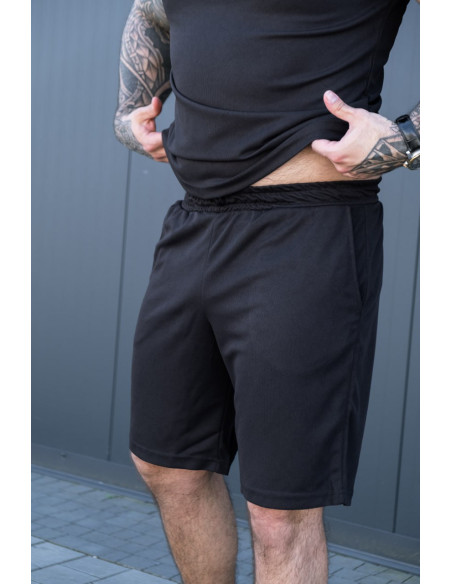 Мужской костюм шорты + футболка CoolMax Black - есть БАТАЛЫ до 10XL