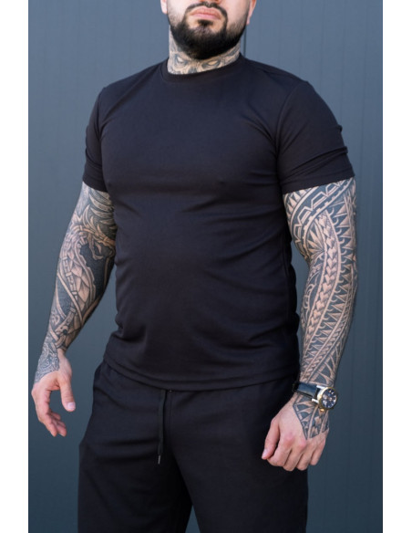 Мужской костюм шорты + футболка CoolMax Black - есть БАТАЛЫ до 10XL