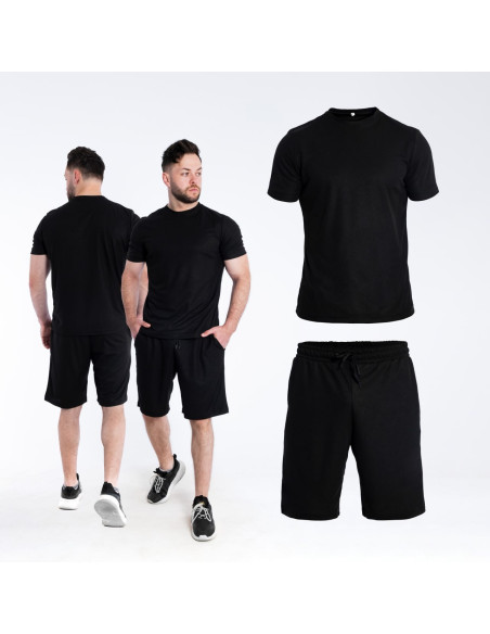 Мужской костюм шорты + футболка CoolMax Black - есть БАТАЛЫ до 10XL