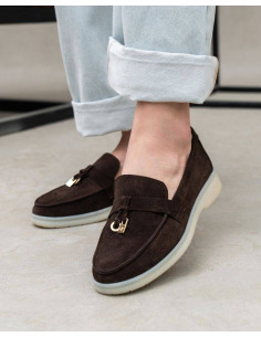 Женские лоферы Loro Piana Brown 2