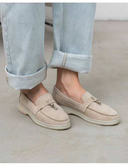 Женские лоферы Loro Piana Beige