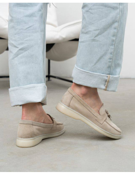 Женские лоферы Loro Piana Beige