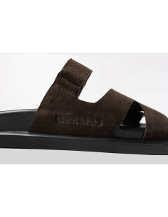 Женские кожаные шлёпанцы Hermes Slippers Brown— элегантные сандалии в стиле Luxury 2
