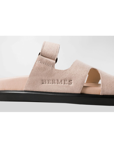 Женские кожаные шлёпанцы Hermes Slippers Beige — элегантные сандалии в стиле Luxury