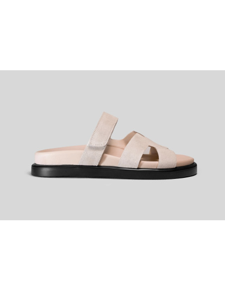 Женские кожаные шлёпанцы Hermes Slippers Beige — элегантные сандалии в стиле Luxury