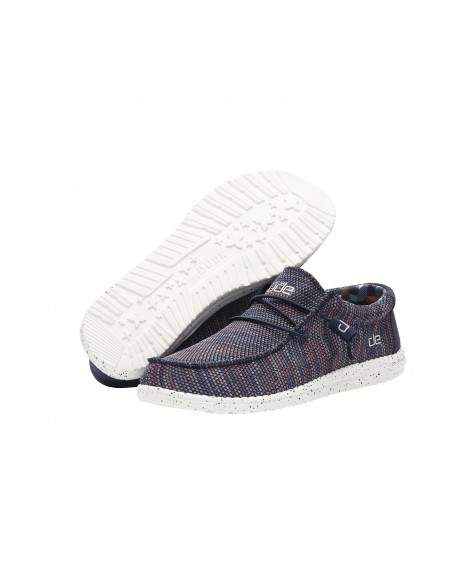 Мужские мокасины Hey Dude Wally Sox Blue Orange 110352632