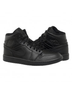 Air Jordan 1 Mid Triple Black 554724-091 2