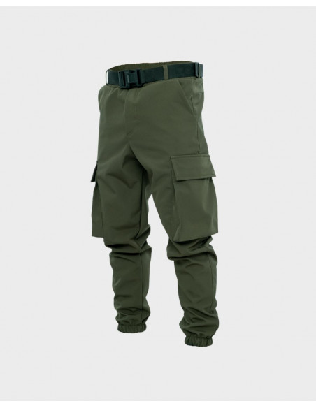 Брюки мужские карго зимние Soft Shell на флисе хаки