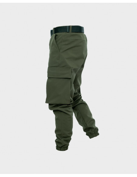 Брюки мужские карго зимние Soft Shell на флисе хаки