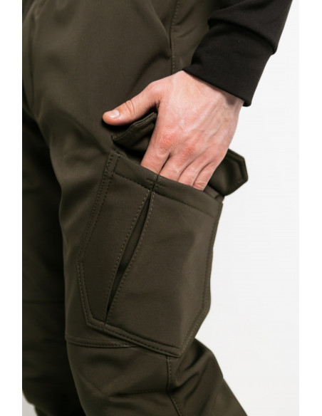 Штаны мужские тактические Softshell Extrime Khaki карго брюки зимние на флисе хаки