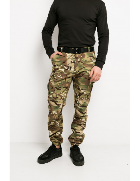 Штаны мужские тактические Softshell Extrime Multicam карго брюки зимние на флисе мультикам