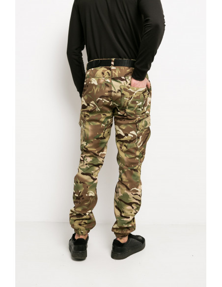 Штаны мужские тактические Softshell Extrime Multicam карго брюки зимние на флисе мультикам