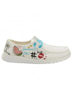 Мокасины женские Hey Dude Wendy Doodle White 121410134 2