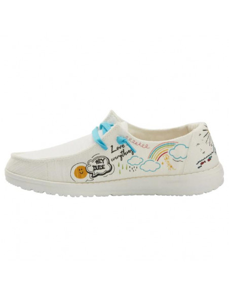 Мокасины женские Hey Dude Wendy Doodle White 121410134