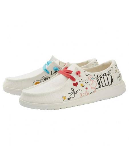 Мокасины женские Hey Dude Wendy Doodle White 121410134